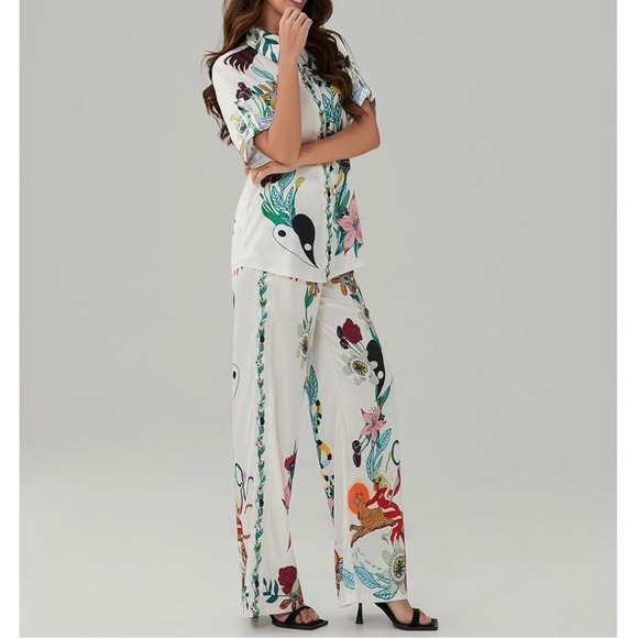 Commense‎ Floral Print Pants Set size XS - Picture 3 of 12